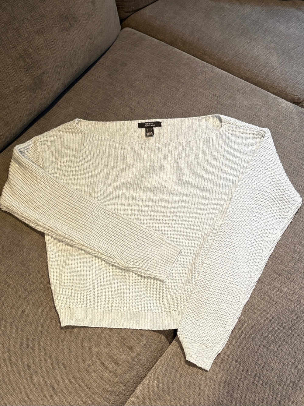 Urban Heritage Grey/Blue Ribbed Knit Sweater